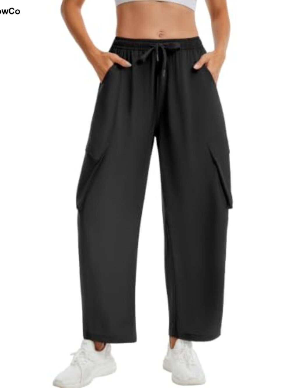 Women's Lightweight Nylon Hiking Cargo Pants Quick Dry Barrel Wide Leg